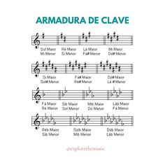 sheet music with the words armadura de clave