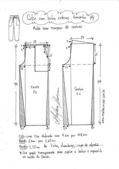 the pattern is shown in black and white, but it shows how to make an apron