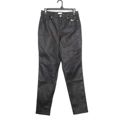 Time And Tru Pants Womens 4 Black Cotton Blend Coated Skinny Ankle Pockets Zip* 1 Percent, Grey Cargo Pants, Black Cropped Pants, Cropped Linen Pants, Stretchy Pants, Ankle Length Pants, Black Skinnies, Leather Coat