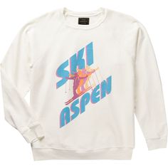 Ski in style with the Women's Ski Aspen Sweatshirt from Original Retro Brand. This sweatshirt's key features include a cozy fleece interior and a durable exterior, perfect for chilly mountain air. Its vintage-inspired design adds a touch of nostalgia to your skiing adventure. This sweatshirt not only keeps you warm but also enhances your outdoor fun with its stylish look and comfortable fit. With Original Retro Brand, enjoy the slopes while making a fashion statement. White Crew Neck Sweatshirt For Outdoor Activities, White Long Sleeve Sweatshirt For Winter Sports, White Relaxed Fit Sweatshirt For Outdoor Activities, Crew Neck Sweatshirt For Winter Sports, White Graphic Print Sweatshirt For Outdoor Activities, White Crew Neck Sweatshirt For Winter Sports, Aspen Sweatshirt, Sweatshirt Inspiration, Craft Brew