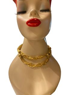 Excellent vintage condition. little to no wear on  gold plate.  This chain can be double wrapped on a small neck. Holiday Bag, Butterfly Ring, Suspender Belt, Link Necklace, Vintage Gifts, Multi Strand, Suspenders, Beautiful Earrings, Belts