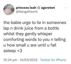 a tweet with an image of a baby in a bottle