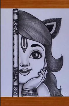 Shiva Cute Drawing, Krishna Shading Drawing, Easy Drawings For Painting, Pencil Drawing Images Simple, Drawing Ideas Easy Krishna, Pencil Sketches Of Krishna, Radha Mandala Art, Story Telling Drawing