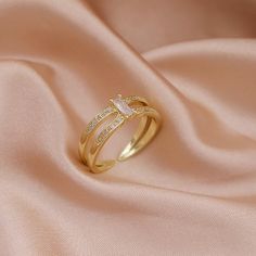 Luxury Gold Color Pearl Zircon Rings for Woman Vintage Sexy Open Ring Party Joint Ring Fashion Elegant Jewelry Gifts Real Gold Necklace, Simple Diamonds, Rings Jewelry Fashion, Trendy Ring, Geometric Ring, Party Rings, Zircon Ring, Vintage Pearls, Color Dorado