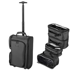 Features:- Rolling & Shouldering Carry - Byootique Carry-on Makeup Case features dual-carry design, able to function as both a trolley case or a backpack, thanks to its pull-up handle and rolling wheels, along with its shoulder straps hidden on the back with zippered access, allowing flexible usage for on-the-go makeup artists, beauticians, hairdressers, etc.- Customizable & Large Storage - Equipped with removable and transparent bags of different sizes, making it convenient and easy to store di Carry On Makeup, Rolling Makeup Case, Backpack Organization, Clear Makeup Bags, Rolling Backpack, Backpack With Wheels, Makeup Train Case, Vanity Bag, Zipper Pouches