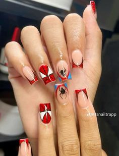 Cute Christmas Nails, Short Square Nails, Basic Nails, Short Square Acrylic Nails, Christmas Nails Acrylic, Long Square Acrylic Nails