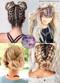 New Braided Hairstyles, Braided Bun Hairstyles, Long Box Braids, Types Of Braids, Festival Hair, Easy Braids, Braided Bun, Braided Hairstyles Easy, Easy Hairstyles For Long Hair