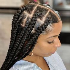 41 Large Knotless Braids Styles To Try for That Chic Look Hairstyles Indian, Jumbo Box Braids, Box Braids Hairstyles For Black Women, Box Braid, Box Braids Styling, Girls Hairstyles Braids