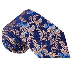 Shades of Blue and Brown Floral Vines Necktie Elegant Blue Ties, Elegant Blue Neckwear With Ties, Elegant Patterned Ties For Formal Occasions, Elegant Formal Patterned Ties, Elegant Formal Patterned Neckwear, Elegant Patterned Neckwear For Formal Occasions, Elegant Patterned Neckwear With Ties, Semi Formal Outfit, Floral Necktie