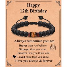 a happy birthday card with two bracelets on it