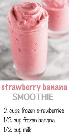 strawberry banana smoothie recipe with 2 cups frozen strawberries