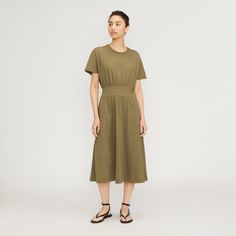 The Organic Cotton Waisted Dress Kalamata – Everlane Brown Midi Dress, Organic Cotton Dress, Bow Detail Dress, Lace Midi Dress, Woven Dress, Fit N Flare Dress, Smock Dress, Polo Dress, Black Midi Dress