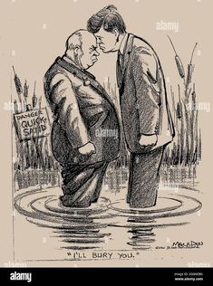 two men are standing in the water, one is kissing and the other is holding his head