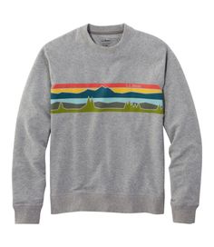 This easy-to-layer crewneck has everything we want in a sweatshirt: soft, stretchy fabric, outdoor-inspired graphics and non-stop comfort. Slightly Fitted: Relaxed through the chest and sleeve, with a slightly slimmer waist. Moisture-wicking, breathable blend of 59% cotton, 38% polyester and 3% spandex. Machine wash and dry. Raglan sleeve construction for increased comfort. Ribbed cuffs and hem. Imported. Fit: Slightly Fitted | Men's Comfort Camp Crewneck, Graphic, Synthetic Cotton Blend Slimmer Waist, Sleeve Construction, Bts Clothing, Crewneck Graphic, Men's Sweatshirts, Mens Items, Active Outfits, Non Stop, Mens Activewear