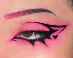 Alt Liner, Pink Alt, Maquillage Goth, Halloweenský Makeup, Liner Makeup, Drag Make-up, Punk Makeup, Makeup Drawing, Cute Eye Makeup