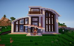 an image of a modern house in minecraft