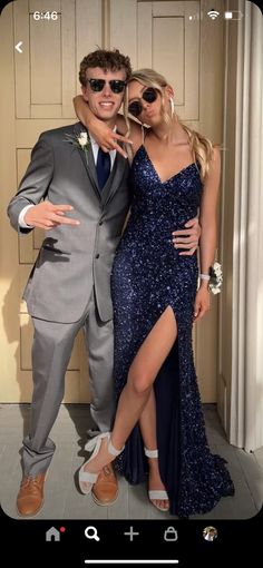 Navy Blue Prom Dress, Prom Photoshoot, Prom Couples, Prom Photography