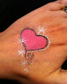 Cheek Face Painting Ideas | Face Painting Gallery - Arm painting heart Cheek Face Painting Ideas, Cool Face Paint, Hokey Pokey, Lovely Princess