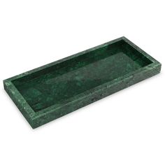 a green marble tray on a white background