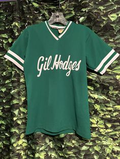 Vintage Gil Rogers Pullover V Neck Baseball Jersey Green White Pullover Junior M | eBay College Shirt Ideas, Senior Merch, Vintage Baseball Jersey, Volleyball Jerseys, Sport Shirt Design, College Sorority, White Pullover, College Shirts, Vintage Sportswear