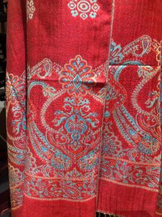 Red with beige and blue brocade weave Vintage styled wrap 28 X 70 Nice brocade paisley Very soft silk blend Styled from ancient Jamawar Indian motifs These are replicated from vintage shawl collections by my own company We may have larger quantities available for weddings, bridesmaids, or wholesale orders. Please inquire. All shipped free in the US Please check out our THOUSANDS of great reviews My Own Company, Indian Motifs, Vintage Shawl, Vintage Shawls, Beige And Blue, Wrap Scarf, Pashmina Scarf, Blue Paisley, Shawls And Wraps