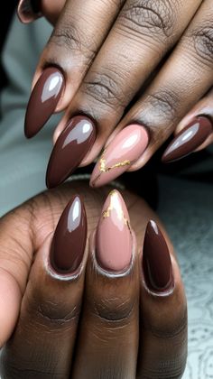 Explore gorgeous rich chocolate nail ideas that flatter dark skin for any event! Whether you’re going for a casual vibe or a polished look, these nail designs are sure to impress. Click to find your new favorite style! #NudeNailIdeas #ChocolateNails #NailDesign #DarkSkinBeauty Nails Inspo For Dark Skin, Nude Nail Colors, Dark Skin Nail Polish, Light Pink Nail Polish, Dark Nail Polish, Light Pink Nails, Colors For Dark Skin, Nude Nail, Dark Skin Beauty