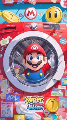 an image of mario bros washing machine