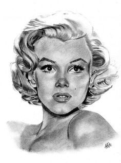 a drawing of a woman with blonde hair