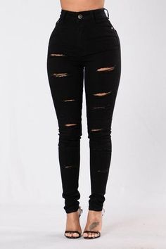 Rip Jeans, High Waisted Ripped Jeans, High Waisted Distressed Jeans, Jeans High Waisted, Fashion Nova Jeans, Womens Loungewear, Descendants, Black Skinnies