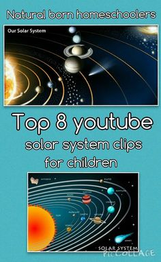 the solar system with text that says top 8 youtubee solar system clips for children