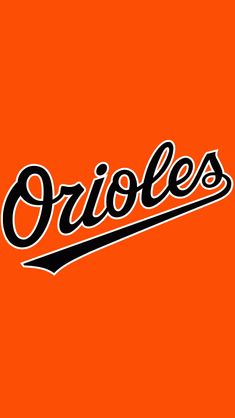 the baltimore orioles logo is shown on an orange background with black lettering that reads orioles