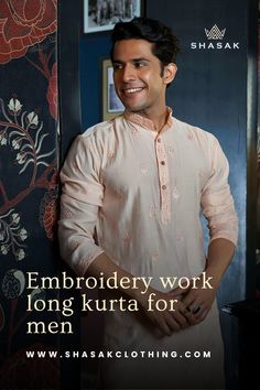 Elevate your ethnic wardrobe with our Embroidery Work Long Kurta for men. This piece features intricate embroidery that adds a touch of sophistication to any occasion.