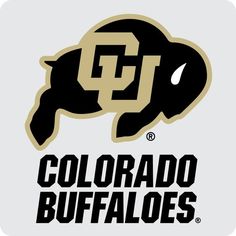 the colorado buffalo logo is shown in black and white