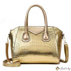 Bird in Bag - New handbag fashion crocodile pattern ladies bag shoulder bag crossbody bag small square bag armpit Chic Gold Shoulder Bag With Crocodile Pattern, Gold Crocodile Pattern Shoulder Bag, Ladies Bag, Crocodile Pattern, Leather Bag Women, Givency Antigona Bag, Womens Designer Fashion, Shoulder Messenger Bag, Bird In Bag