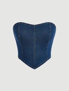 Denim Tube Top, Denim Corset Top, Corset Fashion, Diy Vetement, Denim Corset, Denim Diy, Mode Inspiration, Teen Fashion Outfits, Upcycle Clothes