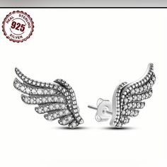 Angel Wings, Elegant, Sophisticated And Unique Earrings Elegant Wing-shaped Cubic Zirconia Jewelry, Elegant Silver Wing-shaped Jewelry, Elegant Wing-shaped Silver Jewelry, Angel Wings Earrings, Wings Earrings, Angel Wing Earrings, Elegant Sophisticated, Silver Jewelry Fashion, Wing Earrings