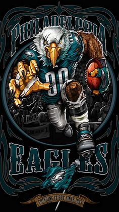 the philadelphia eagles football team is depicted in this t - shirt design, which features an eagle