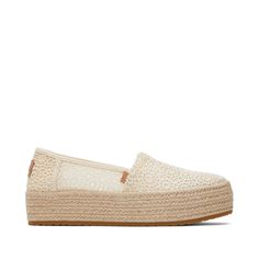 Your favorite platform espadrille, now in gorgeous Moroccan crochet. Featuring a sleek silhouette, chic rope-wrapped detailing, and an improved fit. The Valencia is ready to take you from work to the weekend with comfort and style. Textile upper with crochet detailing. Rubber outsole. Removable OrthoLite® EcoLT-Hybrid™ insole for enhanced comfort and breathability made with 26% eco content including 15% hybrid materials, 6% bio-oil and 5% recycled rubber. Outsole height is approximately 1 1/2". Moroccan Crochet, Bio Oil, Rope Wrapped, Women's Espadrilles, Mental Health Resources, 2024 Christmas, Platform Espadrilles, Recycled Rubber, Social Responsibility