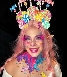 Lollipop Costume, Candy Land Costumes, Fairy Candy, Candy Crown, Candy Fairy, Candy Photoshoot, Candy Theme Birthday Party, Drag Make-up, Candy Makeup