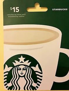 the starbucks gift card is on sale for $ 15