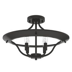 a black ceiling light with three lights on it