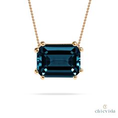 London Blue Topaz Necklace, Solitaire Necklace, Blue Topaz Necklace, Blue Topaz Pendant, Solitaire Pendant Necklace, Tourmaline Pendant, Topaz Necklace, Solid Gold Chains, Solitaire Necklaces