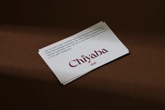 a piece of paper with the word chifaba written on it