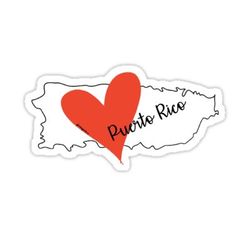 a sticker that says puerto rica with a heart in the middle and an image of a map