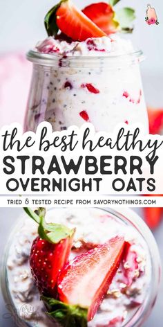 the best healthy strawberry overnight oats