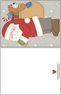 a christmas card with santa claus and reindeer