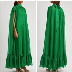 Reposhing This Item I Purchased From @Dushjana. Loved It, But Ready To Rotate For Something New. Questions? Leave A Comment Below! Green Cape Dress, Green Cape, Emerald Green Dress, Emerald Green Dresses, Alice And Olivia, Clothes Shopping, Cape Dress, Peplum Hem, Alice Olivia