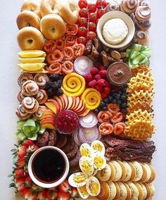 a large platter filled with different types of food