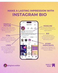 an instagram ad with the text make a lasting impression with instagram bio