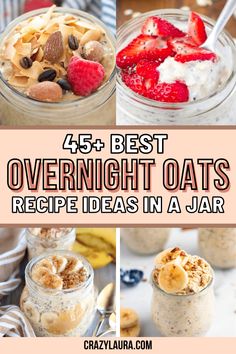 overnight oats recipe ideas in a jar